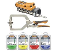 BORA Kit Jig per fori tascabili Pro Compatto da 3 "Faccia e 350 pz Set di guide per trapano, Jig foro tascabile durevole per la lavorazione del legno e spazi stretti - per materiali da 1/2" a 1 1/2