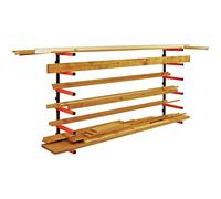 Bora Organizer in legno e scaffale per legname in metallo con montaggio a parete a 6 livelli, per interni ed esterni, arancione | PBR-001
