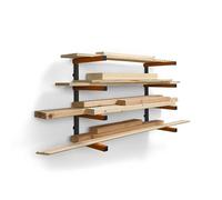 BORA Portamate - Rack in Legno a 4 Ripiani | Supporto da Parete Salvaspazio per Legname e Materiali