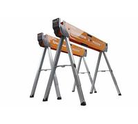 Bora PORTAMATE Speedhorse Twin Pack, 30 volte più veloce installazione istantanea, pieghevole gambe non sequenziali, capacità 1633 kg per coppia, top in metallo per 2 x 4, robusto cavallo per sega da