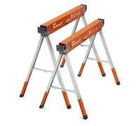 Bora Workhorse XT - Cavalletto per sega, confezione da 2 pezzi, pieghevole, resistente, regolabile in altezza, con gambe regolabili, robusto cavallo per seghe per appaltatori, banco da lavoro