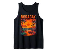 Boracay Filippine, Divertimento Tramonto Spiaggia Palma e Noci di Cocco Canotta