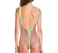 Borat, costume da bagno sexy, monokini, costume da bagno da donna, con taglio alto, costume da bagno, bianco, M