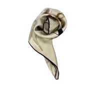 Borbonese, ,Accessories ,Donna ,Beige ,ONE SIZE Foulard di Seta con Stampa di Uccelli e Dettagli Floreali