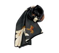 Borbonese, ,Accessories ,Donna ,Nero ,ONE SIZE Foulard di seta con finitura elegante