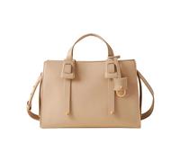 Borbonese, ,Bags ,Donna ,Beige ,ONE SIZE Borsa a mano in pelle con tracolla regolabile e charm