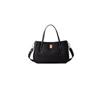Borbonese Borsa Cahier, Poliestere Riciclato e Pelle, 39x24x13 cm, Nero Dark Black, con Tracolla Regolabile