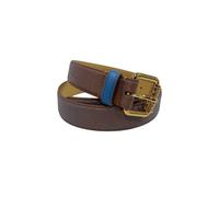 Borbonese Brown Leather Women Belt with Gold Buckle - UNI