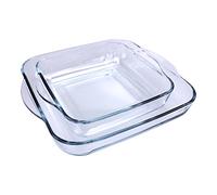 Borcam, Set 2 pirofile rettangolari, 28 x 28 x 6 cm e 22 x 22 x 6 cm