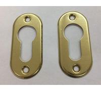 BORCHIA OVALE PER CILINDRI A PROFILO EUROPEO. COLORE OTTONE LUCIDO VERNICIATO PER CILINDRO EUROPEO FORO YALE.AGB C00640.MISURE mm.60x28mm.PEZZI 2