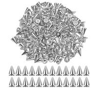 Borchie a Cono Rivetti Punk in Metallo 100 Pzi 7x10mm Borchie Decorative Conica Borchie Rivetti Pelle Punk Cono Spikes Filettate Rivet con Vite per Fai Da Te Artigianali Pelle Collare Cintura, Argento
