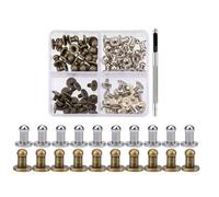 Borchie a testa tonda da 4 mm, 7 mm, 8 mm, per pelle, metallo, viti e borchie per abbigliamento, scarpe, cintura, borsa, decorazione, finitura nera
