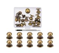 Borchie a testa tonda da 4 mm, 7 mm, 8 mm, per pelle, metallo, viti e borchie per abbigliamento, scarpe, cintura, borsa, decorazione, finitura nera