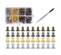 Borchie a testa tonda da 4 mm, 7 mm, 8 mm, per pelle, metallo, viti e borchie per abbigliamento, scarpe, cintura, borsa, decorazione, finitura nera