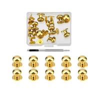 Borchie a testa tonda da 4 mm, 7 mm, 8 mm, per pelle, metallo, viti e borchie per abbigliamento, scarpe, cintura, borsa, decorazione, finitura nera