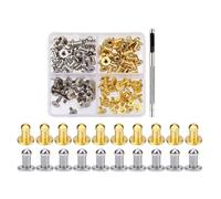 Borchie a testa tonda da 4 mm, 7 mm, 8 mm, per pelle, metallo, viti e borchie per abbigliamento, scarpe, cintura, borsa, decorazione, finitura nera