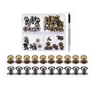 Borchie a testa tonda da 4 mm, 7 mm, 8 mm, per pelle, metallo, viti e borchie per abbigliamento, scarpe, cintura, borsa, decorazione, finitura nera