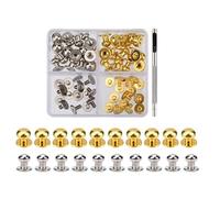 Borchie a testa tonda da 4 mm, 7 mm, 8 mm, per pelle, metallo, viti e borchie per abbigliamento, scarpe, cintura, borsa, decorazione, finitura nera