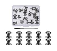Borchie a testa tonda da 4 mm, 7 mm, 8 mm, per pelle, metallo, viti e borchie per abbigliamento, scarpe, cintura, borsa, decorazione, finitura nera