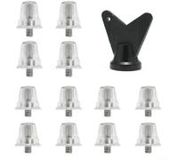 Borchie coniche di ricambio per scarpe da calcio da 10 mm, 13 mm, 16 mm, punte in metallo, punte morbide da rugby da 5 mm, kit con strumento (13/16 mm trasparente)