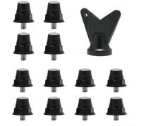 Borchie da calcio di ricambio, 12 pezzi, anima in nylon leggero con punta in metallo per stivali SG, punte coniche da 5 mm (13/16 mm nero)
