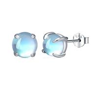 Borchie in pietra di luna argento ragazze arcobaleno borchie in pietra di luna per le donne Orecchini antiallergici per bambini (A)