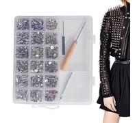 Borchie Per Abbigliamento,455 Pezzi Lega Di Zinco Rivetti Punk - 11 Misure Borchie Giacca Con Utensili Di Fissaggio E Scatola | Per Cappello Gotico Pantaloni Borsa Tote Collare Per Animali Jeans Abbig
