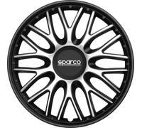 Borchie Set 4 copricerchi 14" pollici copriruota auto Roma SPC1496SVBK argento n