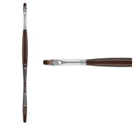 BORCIANI E BONAZZI, Pennello Serie 801 Unico Mangusta, Punta Piatta, Ideale per Acquerello, Misura 6, Pennelli per Dipingere, Cruelty Free.