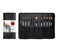 BORCIANI E BONAZZI, Porta pennelli Nero con Pennelli, Pennelli per dipingere con Anti-Rolling System (12 Pennelli Esagonali)