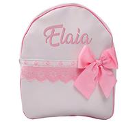 Borda y más Zaino o zainetto per bambini personalizzato con il nome ricamato. Helena (Rosa)