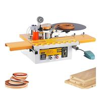 Bordatrice automatica multifunzionale, macchina per bordatura, velocità regolabile da 2 a 6 m/min, adatta per la sigillatura di bordi dritti e curvi di vari pannelli in legno(B)