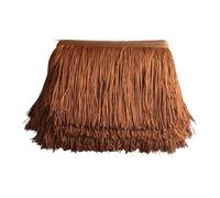 Bordatura Frange Decorative,Abiti Latini Fai da te 10 iarde 15 cm di lunghezza nappa frangia pizzo nastro nappe for tende abiti frange for cucire passamanerie accessori artigianato(Brown,5 yards)