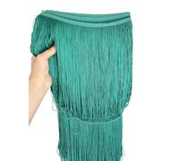 Bordatura Frange Decorative,Abiti Latini Fai da te 2 metri/lotto 100 cm lungo pizzo frangia nappa for fai da te latino vestito palcoscenico vestiti tenda accessori nastro(Deep green)