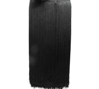 Bordatura Frange Decorative,Abiti Latini Fai da te 2 metri/lotto 100 cm lungo pizzo frangia nappa for fai da te latino vestito palcoscenico vestiti tenda accessori nastro(Black)
