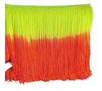Bordatura Frange Decorative,Abiti Latini Fai da te 2 metri/lotto 20 cm lungo criptato due colori nylon pizzo nappe frangia fai da te latino abito palcoscenico vestiti tenda accessori personalizzati(Ye