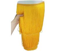 Bordatura Frange Decorative,Abiti Latini Fai da te 2 metri/lotto 50 cm/100 cm lungo pizzo bordo nappa frangia for fai da te latino vestito palcoscenico vestiti tenda accessori nastro(Gold yellow,100CM