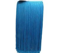 Bordatura Frange Decorative,Abiti Latini Fai da te 2 metri/lotto 50 cm/100 cm lungo pizzo bordo nappa frangia for fai da te latino vestito palcoscenico vestiti tenda accessori nastro(Lake blue,100CM W