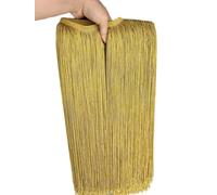 Bordatura Frange Decorative,Abiti Latini Fai da te 2 metri/lotto 50 cm/100 cm lungo pizzo bordo nappa frangia for fai da te latino vestito palcoscenico vestiti tenda accessori nastro(Deep gold,50CM Wi