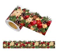 Bordatura Natalizia per bacheca,Bordature per bacheca per Feste | Decalcomania del Bordo della Finestra di Natale | Adesivi in Rotolo per Bordo della bacheca Invernale per Camera da