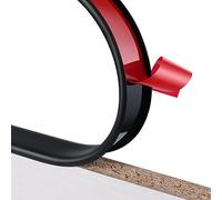 Bordatura per mobili a forma di U, 16.4FT Veneer Edge Banding, Peel and Stick Trim Collapsible Guards for Cabinet Repair(Black,14 mm)