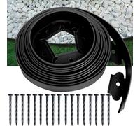 Bordatura Per Prato A L, Striscia Per Bordatura Da Giardino Da 10 M Con 30 Picchetti Di Fissaggio, Adatta Per L'Isolamento Di Erba E Pietre, Isolamento Verde Nei Giardini (Nero, Altezza 5 cm)
