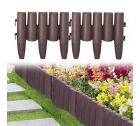 Bordatura per prato in plastica 2,8 m*10 pezzi 5,6 m*20 pezzi 8,4 m*30 pezzi bordatura per aiuole effetto legno recinzione da giardino cordoli palizzate bordura decorativa da giardino, 1 elemento (L x