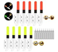 BORDEAG 10 campane di allarme da pesca, indicatore di morso elettronico, indicatore di morso da pesca, indicatore di abboccato elettronico, set da pesca, indicatore di abboccato con indicatore