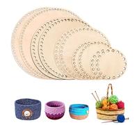 Bordeag 10 Pezzi Base Per All'uncinetto, Cestino Base In Legno 5 Taglie Base Legno Base Culla All'uncinetto Legno Naturale Fondo Cesto Per Maglieria Per L'artigianato Di Tessitura Di Cesti Fai-Da-Te