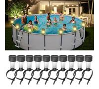 BORDEAG 10 Pezzi Lampade Solare Del Bacino, Illuminazione Solare Del Bacino, Lampade Solare Impermeabili, Illuminazione Solare per Piscina, Decorazione Del Giardino, Scale, Recinzione, Cortile