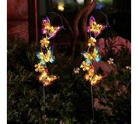 BORDEAG 2 Pezzi Lampada Solare Esterna A Forma Di Farfalla, Lampade Solari Da Giardino Lampade Solari Esterni Farfalla Luci Solari Impermeabile Per Giardino Prato Decorazione Patio