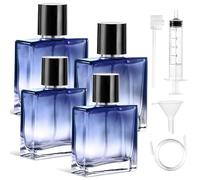 BORDEAG 4 Pezzi Boccette Profumo Ricaricabili, 2 * 50 Ml + 2 * 100 Ml Vaporizzatore Profumo, Bottiglia Di Profumo Blu Sfumato, Boccetta Profumo Ricaricabile Per Uomini E Donne, Per Profumo Da Viaggio