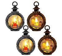 BORDEAG 4 Pezzi Lanterna Di Natale, Lanterna Decorativa Natalizia, Lanterna A LED Per Natale, Candele Di Natale Senza Fiamma Lanterna Natalizia Per Decorazioni E Regali Natalizi.