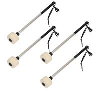 BORDEAG 4 Pezzi Martello Per Grancassa, Bacchetta Per Grancassa, Martello In Feltro Di Lana For Tamburo, For Basso, Manico In Acciaio Inossidabile